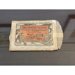 Two Filipino Vintage Yo Yo Royal Champion Tops Egyptian Trick Strings .05 Bag